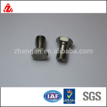 304 stainless steel hex bolt with 2 drilling holes used on car